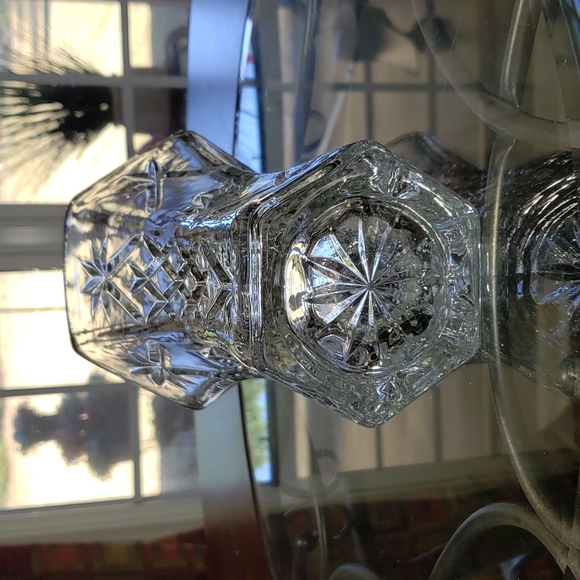 FF 💘 VINTAGE ANCHOR HOCKING GLASS STAR OF DAVID PRESCUT CRYSTAL * - Picture 4 of 5